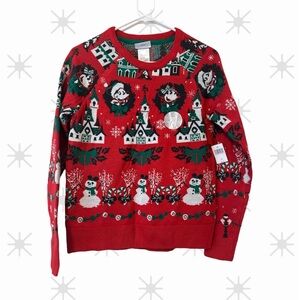 NWT Disney Parks Mickey and Minnie Christmas Light Up Sweater, Size small